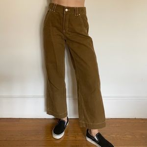 Cropped wide leg jeans